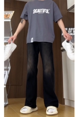 高品质现货抖音牛仔裤男宽松直筒微喇叭裤GK06-P60-限价78，男装牛仔裤，星座310A-1