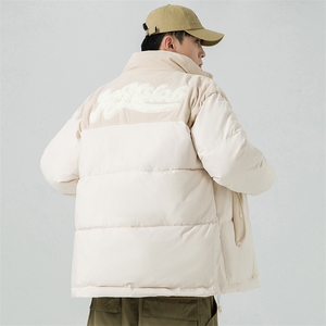 冬季字母贴标加厚棉衣男青年棉服潮流情侣款棉袄A266-WMY8623-P75图片