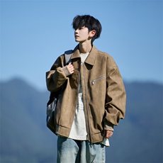 JK8868-P852025秋季新款PU皮夹克美式翻领外套控158，男装夹克，星座109