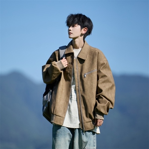JK8868-P85 2025秋季新款PU皮夹克美式翻领外套 控158图片