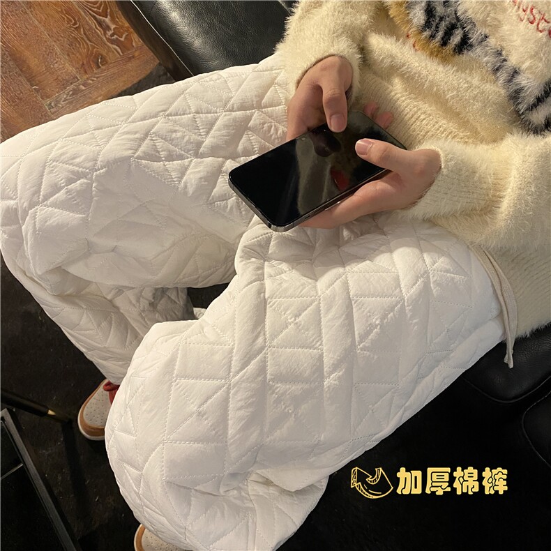 2025冬季新款加厚保暖棉裤格纹宽松休闲裤B315-K885-p65控88，男装棉裤，电商B315