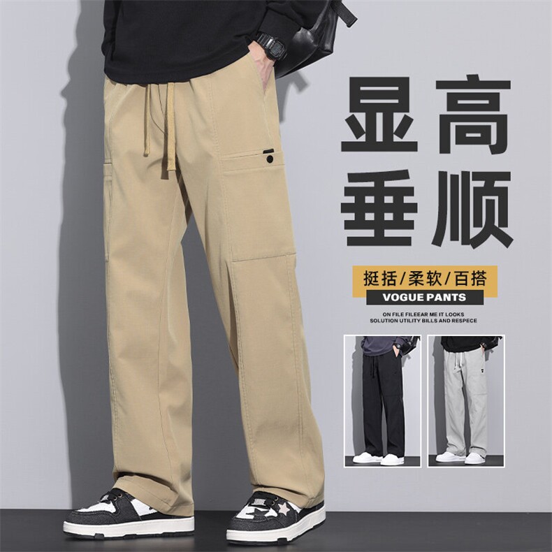 美式潮流直筒工装裤男2025春秋新款户外防风伞兵冲锋裤Z9856-P45图片