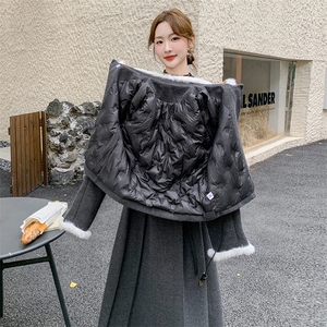 毛领拼接小香风毛呢套装裙女秋冬半身裙两件套加厚爆款高级感流行图片