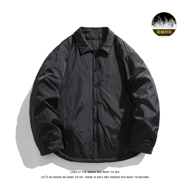 衬衫翻领羽绒服男轻薄时尚短款防寒保暖厚外套Y5870-P145【特价】,男装衬衫,电商A007