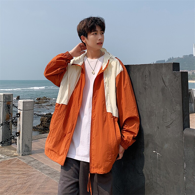 F708P58防晒指数50+薄款宽松大码港风情侣防晒衣夹,男装防晒衣,星座1204-3