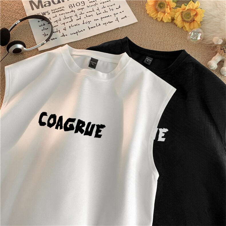 可设48小时发货支持抖音得物来样二开240克重磅美式麂皮绒背心t恤，男装背心/马甲，电商A486-1