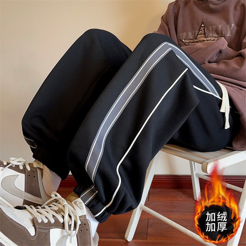 DK878-P65新款加绒加厚男士韩系潮牌痞帅高级感男束脚裤男装,男装休闲裤,星座603-2