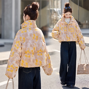 现货主推2025冬季新款花色羽绒服加厚外套