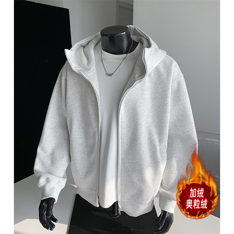 重磅500克boxy连帽卫衣双拉链开衫加绒奥粒绒 RH5359JR-P75图片