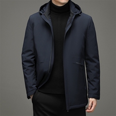 冬季白鹅绒拆卸内胆羽绒服脱卸帽外套中年爸爸装YYYR21818-P345，男装羽绒服，电商B212（原钱塘6029）