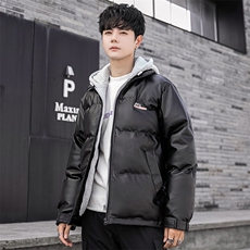 冬季皮棉衣男加厚假两件潮流休闲棉服胸章棉袄子A266-P02-P100，男装棉衣，电商A266