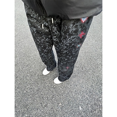 春装高品质扎染刺绣工艺弯刀卫裤男重磅复古垂感休闲运动裤阔腿裤，男装休闲裤，电商A486