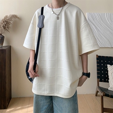 ！2025夏季新款潮牌男士提花短袖T恤情侣半袖TT248特P25，男装T恤，电商B220