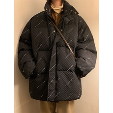 W8205P125控158数据款华夫格印花棉衣冬季棉服外套宽，男装棉衣，电商B205