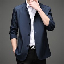 BH909钱塘2020-2秋季新款中老年男装夹克立领商务休闲外套P120，男装夹克，钱塘207-2