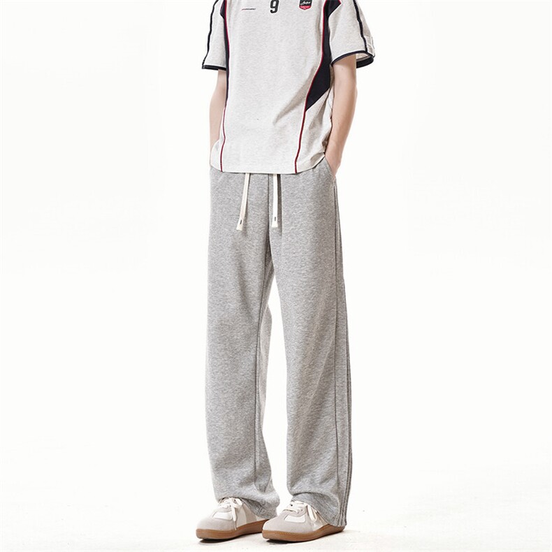 K10033-P35潮牌卫裤男2025新款百搭褶皱宽松直筒休闲长裤,男装休闲裤,电商A178