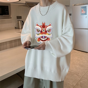 半高领毛衣男士大码针织衫男毛线衣男 M18185-P45 加绒款-P65图片