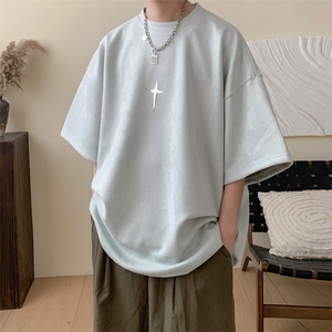 ！2025夏季新款男士银色字母印花情侣短袖T恤TL2410特P19控38图片