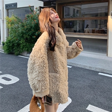 新款泰迪圈圈毛皮毛一体派克服2C282-997P235K368，女装派克服，2C282