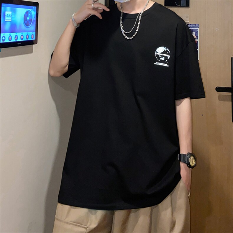 主推款纯棉港风M-5XL男生短袖宽松潮t恤衫XZ109-1-T086-P28,男装T恤,星座109-1