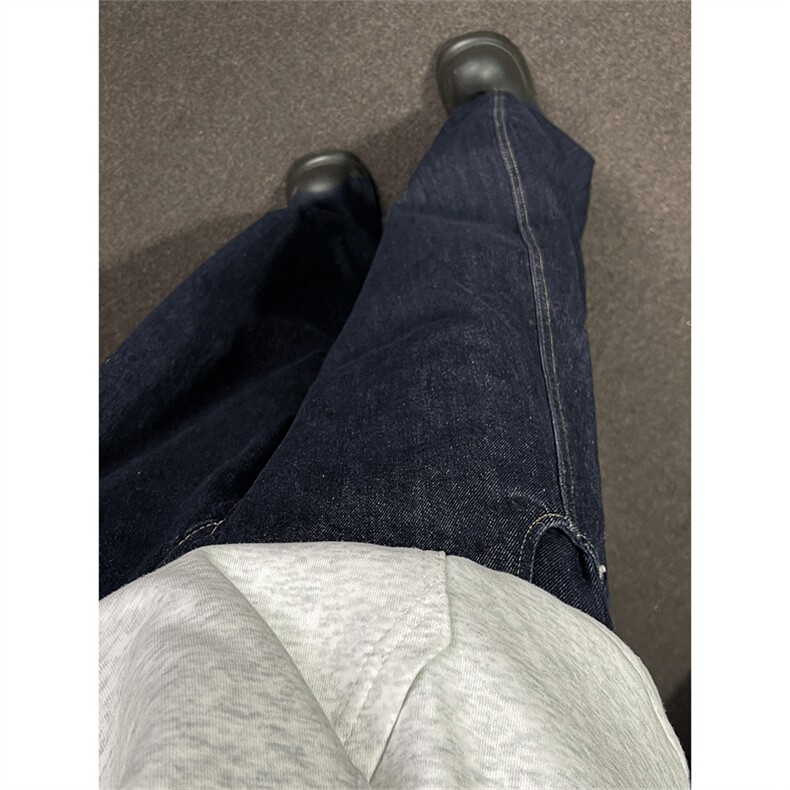 美式阔腿垂感cleanfit牛仔裤男宽松直筒vintage拖地裤G0011-p52图片