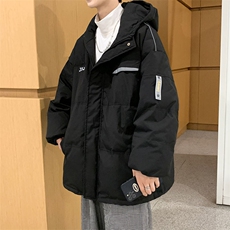 港风ins羽绒服男女同款带帽字母印花白鸭绒Y5813-P190【特价】，男装羽绒服，电商A007