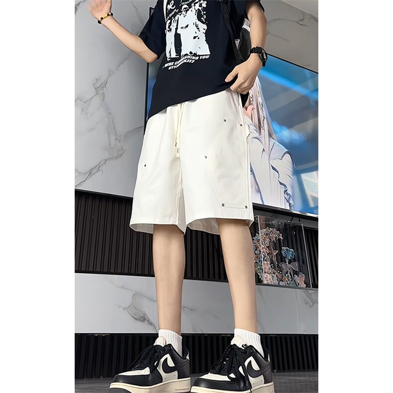 夏季港高街铆钉工装短裤直筒运动5分6分短裤DK8491-P32【特价】,男装牛仔裤,电商A007