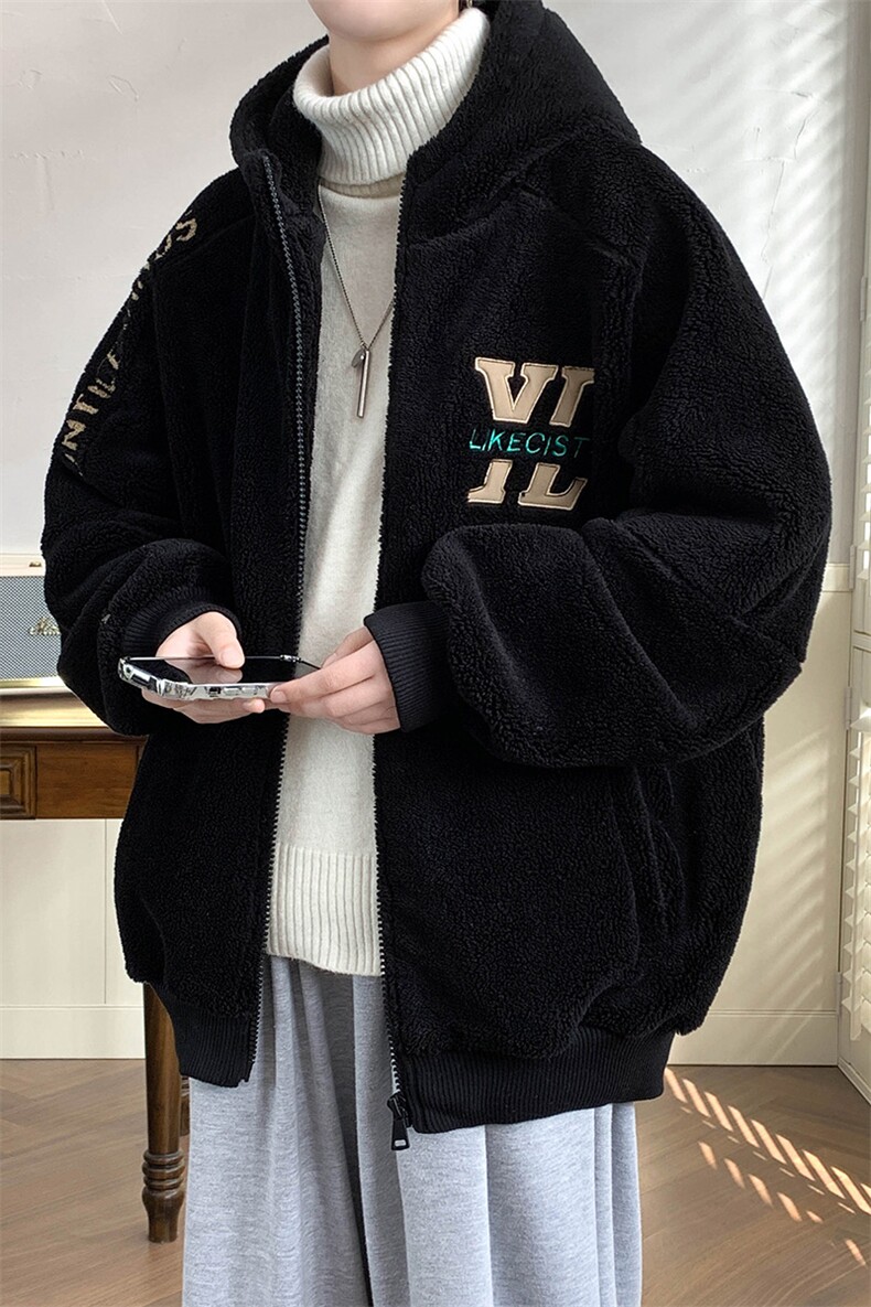 2023冬上新港风加绒宽松棉衣羊羔绒连帽外套男女990-P110控价158,男装棉衣,电商A441-1