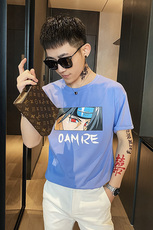 312A-1111-P35新款社会小伙短袖T恤宽松男士潮流半袖体恤C，男装T恤，星座312A-5