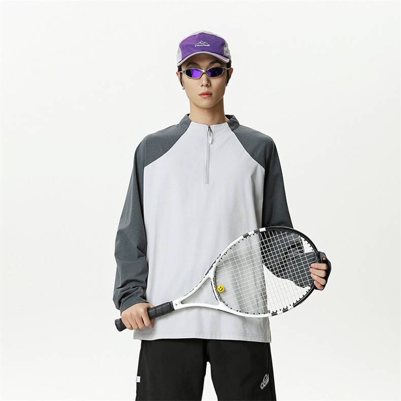 311B-1-YZ35002-P45控68时尚撞色拼接透气长袖T恤高品质二开,男装T恤,星座311B-1