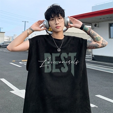 ！2025夏季新款男士潮牌麂皮绒背心情侣无袖T恤TLBX02特P18，男装背心/马甲，电商B220
