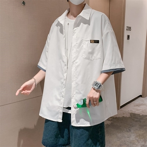 夏季薄款日系短袖衬衫男士韩版潮流休闲宽松衬衣CS065-P30图片
