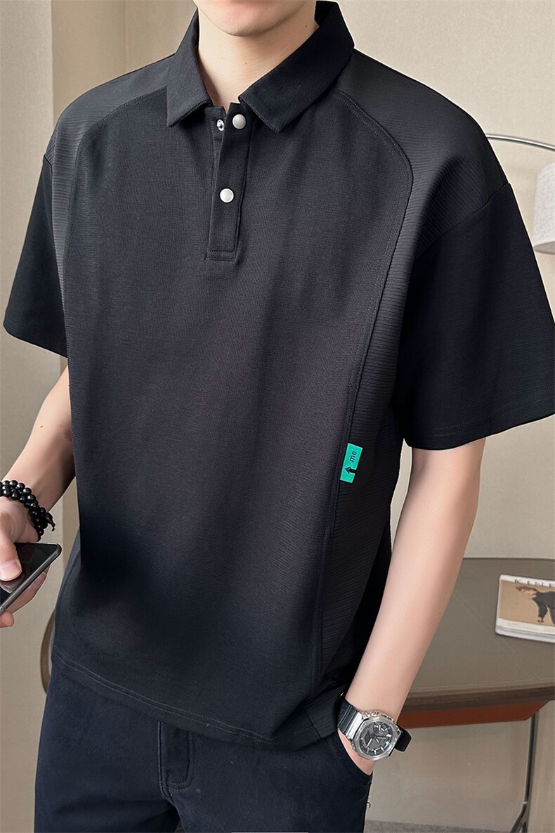 夏季男士POLO衫纯色休闲简约半袖2025新款短袖T恤男B317/1901/P68,男装T恤,电商B317