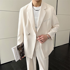 ins宽松休闲冰丝潮流西服垂坠肌理感小西装XZ48/P160控248，男装西服，电商A243