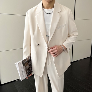 ins宽松休闲冰丝潮流西服垂坠肌理感小西装XZ48/P160控248图片