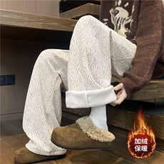 抖音品质美式人字纹肌理感加绒保暖休闲裤B315-K25883JR特p48控88，男装棉衣，电商B315