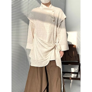 简约潮流日系小众设计感短袖衬衫假两件上衣时尚文艺新款无品牌,男装衬衫,星座506A