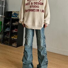 【有货】DM576-P55美式字母印花宽松长袖毛衣男新款休闲针织衫，男装针织衫/毛衣，星座603-2