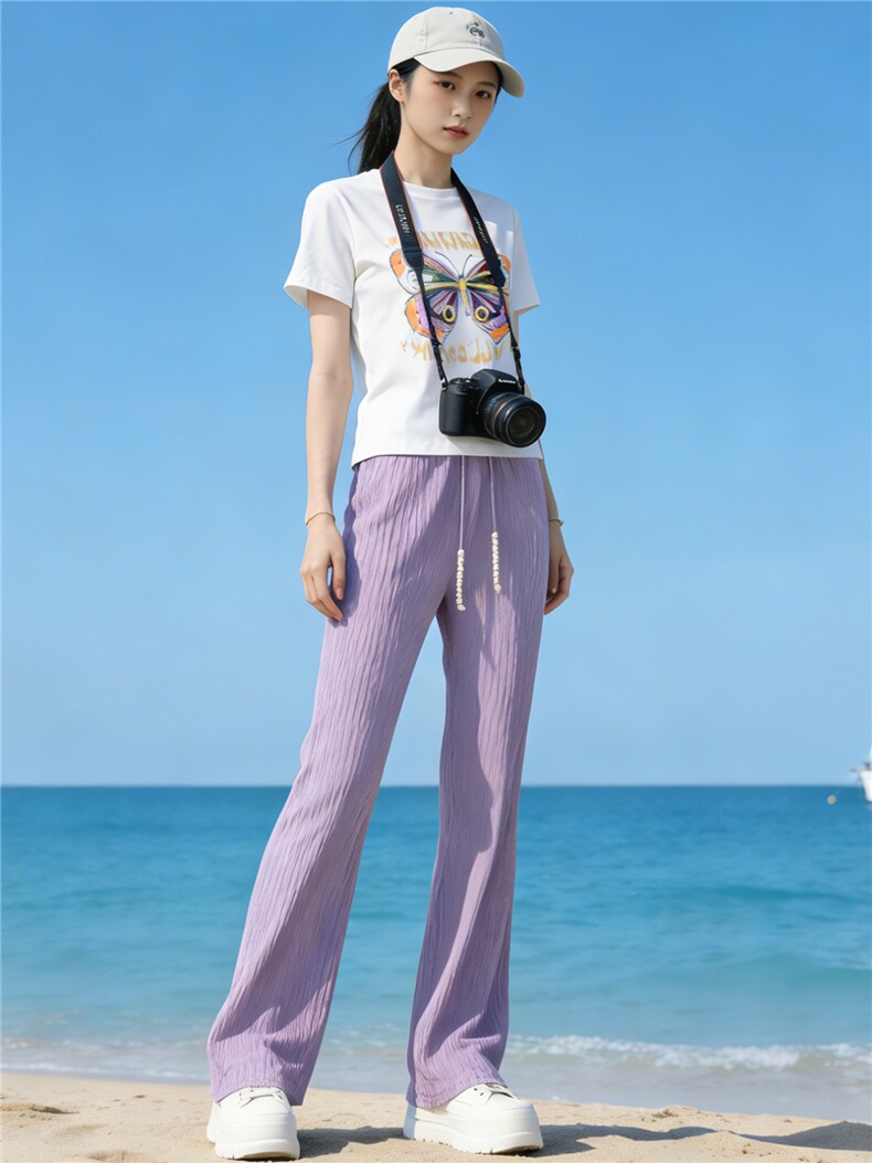 欧货时尚休闲运动套装女夏新款蝴蝶印花短袖T恤休闲卫裤两件套潮,女装套装/套裙,江南
