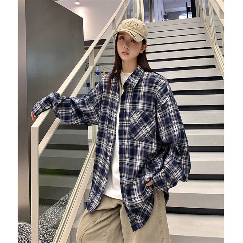 港风衬衫设计感耐磨格子衬衫休闲百搭MD-H509-特批40控69,男装衬衫,星座717
