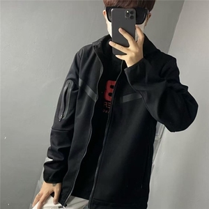 秋季新款外套男潮牌百搭连帽夹克网红同款上衣休闲运动装精神小伙图片