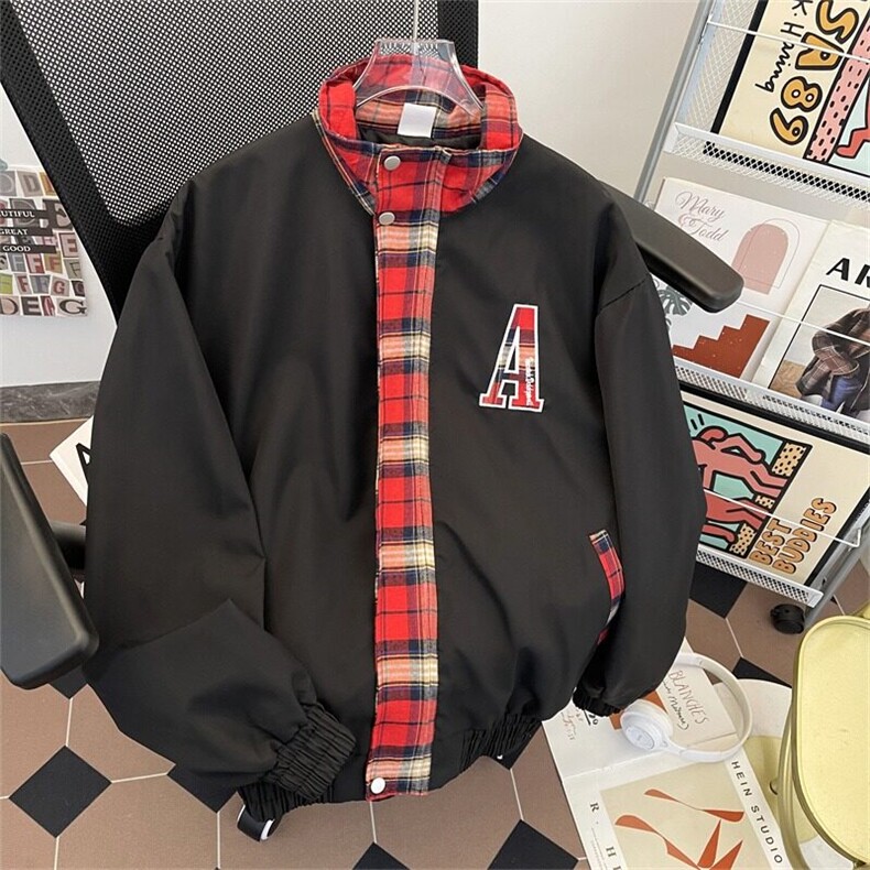 2025美式春季字母刺绣夹克男女宽松休闲棒球服外套潮牌W6516-P69,男装夹克,星座412-2
