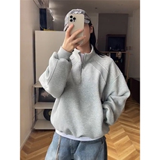 春季新款半拉链卫衣男女潮宽松百搭重磅休闲长袖上衣LT11133-P45，男装卫衣，星座1008