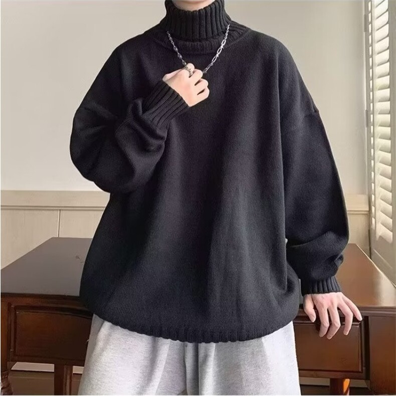 纯色高领男士毛衣秋冬季新款休闲针织衫潮流港风小众慵懒风上衣服,男装针织衫/毛衣,星座1210-1