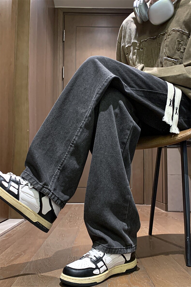 8XL-M牛仔裤男士直筒宽松特大码胖子阔腿裤男款长裤NZ110-P45控58,男装牛仔裤,电商D206-1