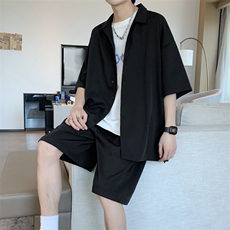 大码夏季宽松短袖T恤短裤套装贴标加大宽松两件套装TZ007-特批58，男装休闲裤，星座718-1