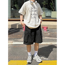 港风大码宽松休闲裤短裤工装裤五分裤A014-DY2373-P45控58，男装休闲裤，电商A014