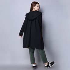 中长款长袖时尚2020年冬季纯色棉衣/棉服连帽拉链，女装棉衣/棉服，叶笙衣