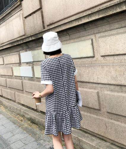 夏季小香风格子连衣裙，女装连衣裙，非次元