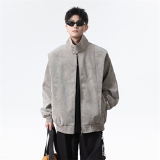 网图美拉德飞行立领皮衣夹克工装外套A025-XY15527-P73夹棉P83，男装夹克，电商A025